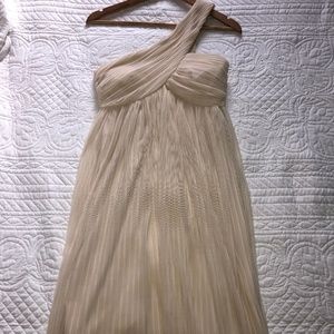 Calvin Klein One Shoulder, Cream, Grecian Dress